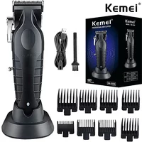 Kemei Professional Hair Clipper For Men Adjustable Cordless Electric Hair Trimmer Rechargeable Hair Cutting Machine Lithium YCDC