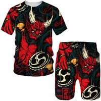 Unbeatable Quality Dongfang Longshen 3D Digital Printed T shirt Shorts Fashionable Casual Loose Quick Drying Sports Charming Set