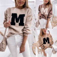 Clothing Fashion Trendy Long sleeved Letter Round Neck Sweatshirt