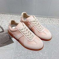 authentic Margiela In-stock Training , Genuine Leather White Men's Height-increasing Casual Sneakers, Women's Flat , Sneakers,