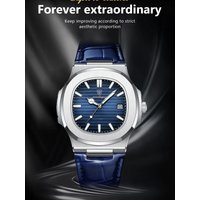 POEDAGAR Luxury Man Wristwatch Waterproof Luminous Date Leather Watches Sports Square Watch Casual Quartz Male Clocks