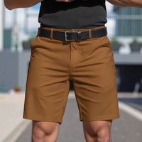 Men's Clothing Men's Solid Color Business Golf Sports Shorts Five Point Dress Pants For Formal & Casual Summer Color Block