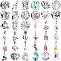 DIY Alloy Charm Bracelet Beads Cute Bear Giraffe Floral Heart & Butterfly Charms Handmade Jewelry Making