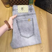 Men's Clothing Summer Thin Men's Light Gray Lyocell Ice Oxygen Jeans Breathable Slim Fit Small Straight Men's Trousers New Arrival