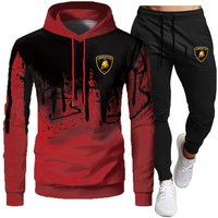 Brand Sports Car printing Tracksuit Autumn Winter Hooded Sweatshirt Oversized Sport Hoodies+Drawstring Jogging