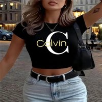 Clothing Summer Short Sleeve T Shirt Casual Printed Crew Neck Top Style Fashion Formal & Casual
