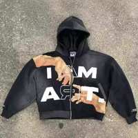 Pure American Street Hip Hop Y2K Harajuku Collaboration Colorful Letter Print Loose Hoodie