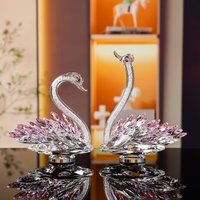 Crystal Swan Creative Living Room Entrance Wine TV Cabinet Showcase Girl Wedding Gift Home Decoration