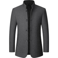 Autumn And Winter New Middle Aged Men's Jacket Woolen Woolen Coat Standing Collar Woolen Coat Casual Men's Wear