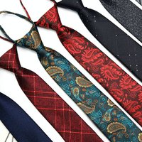 Formal Business Wedding Zipper Style 7cm 1200 Needle Polyester Tie Suit