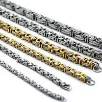 Fashion Hip Hop Stainless Emperor Byzantine Necklace Titanium Jetchain Men's Steel Neck Chain