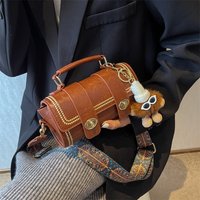 Mini Rtro Fmal Bags PU Lathr Fashion Cross Body Handbags With Advancd Sns Singl Shouldr Portabl Cylindr