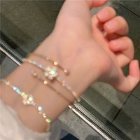 Sweet minimalist three layer flower bracelet very fine simple daily bracelet opening adjustable bracelet