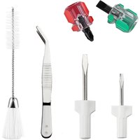 6pcs set Sewing Machine Screwdriver Double Headed Cleaning Brush Metal Tweezer Repair Tools Kit Accessories Instruments Supplies
