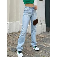 Women's Jeans High-waist Slim Straight Denim Trousers Hot Trend