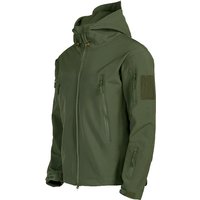 Men's Clothing Waterproof Windproof Softshell Tactical Jacket - Military Style Hooded Outdoor Coat For Hiking, Hunting & Camping (Army Green, Grey)