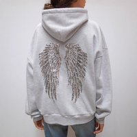 Celestial Rebel – Winged Sequin Jogger Set (XS-XXXL, Polyester Flight Mode)