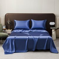 Satin-Like Silky Soft Bed Sheet Set - Luxury 4-Piece Bedding With Deep Pocket Fitted Sheet & Pillowcases - Wrinkle-Resistant