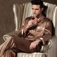 Spring autumn thin silk long sleeved pajamas plus short sleeved pajamas ice silk summer home wear