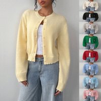 Soft & Cozy Ribbed Knit Cardigan – Short Sleeve Button Up Sweater Relaxed Fit Flattering Silhouette Versatile Casual & Office Wear