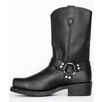 Western Cowboy Boots Fashion Leather Country Boots Classic Square Toe Mid Calf Boots Heel Knight Boots