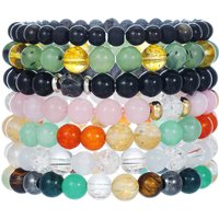 Hot Selling Jewelry Natural Stone Elastic Beaded Bracelet 8mm Aventurine Tiger Eye Amethyst Garnet Bracelet