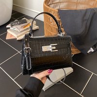 Fashion Solid Shoulder Bag High End Crossbody Handbag Crocodile Pattern Small Square Bag