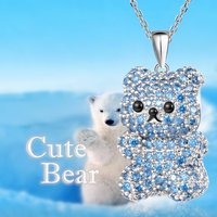 Hot Selling Cartoon Cute Polar Bear Pendant Necklace, Fashionable And Versatile Women's Animal Jewelry Accessories Gift
