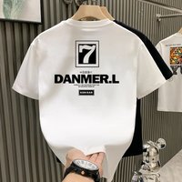 Summer T shirt Trendy Brand Printed Top Light Luxury Fashion Casual Round Neck Short sleeved T shirt