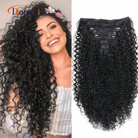 Synthetic hair extensions wig piece 50cm140g Hair extensions Curling clip curl hair extensions 7 piece set