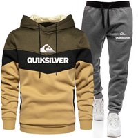 autumn winter sweater suit pullover hooded contrast sportswear outdoor casual suit printed two piece set