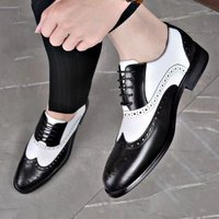 Men's Brogue Shoes Men's Oxford Formal Brogue Lace Up Leather