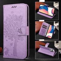 Embossed Cat Wallet Case Realme C31 C35 C11 C15 C17 C20 C21 C21Y GT neo 3T PU Leather Flip Cover Realme 9i 9 Pro