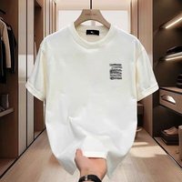 Men's Heavyweight Pure Cotton Short Sleeve T-Shirt Breathable Summer Quality Menswear Loose Fit Machine Washable