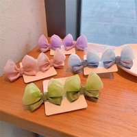 Foreign style cute jelly three dimensional bow clip ears full cloth headdress hair clip does not hurt clip