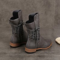 fall winter round toe lace up low heel thick Doc Martens