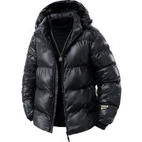 Gold Cotton Padded Coat Winter Hooded Warm Casual Jacket Stylish Versatile Handsome