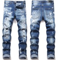 Clothing Slim Fit Stretch Denim Jeans Handmade Rips & Embroidery High Street Washed Skinny Jeans Fashion