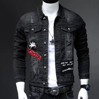 Loom European Style Denim 2022 Spring Autumn Trend Retro Slim Fit Stretch Trendy Brand Embroidered Jacket