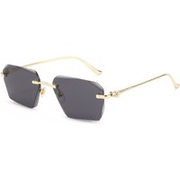 European And American Style Frameless Leopard Temple Sunglasses For Men And Women, Personalized Street Style Sunglasses