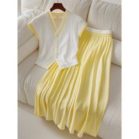 Clothing Fashionable Age Reducing Fashion V Neck Short Sleeved Skirt Suit