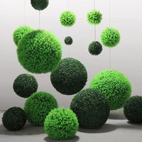 Hanging Artificial Eucalyptus & Milan Grass Ball Decorative Faux Greenery Home Hotel Commercial Spaces