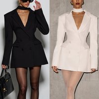 Clothing Elegant Slim Fit Cardigan Solid Long Sleeve Lapel Suit Blazer Top