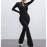 Seamless Ribbed Workout Bodysuit, Tummy Control One Piece For Women Yoga & Exercise