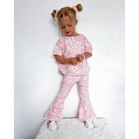 Baby Clothing Children's dress Girls lips T-shirt bell bottoms trousers short sleeve suit