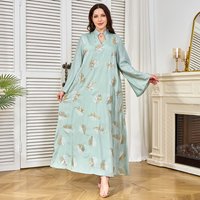 Clothing Muslim Elegant Dress Middle Eastern Clothes Abaya Beaded Diamond Robe Dubai