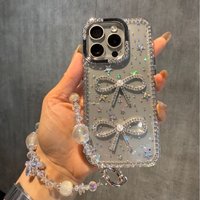 Protective Phone Case Iphone 17 16 15 14 13 12 11 Pro Promax Plus Luxury Rhinestone Bow Laser Star Case 15Pro 16 Female