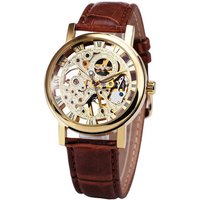 Men's Mechanical Watch - Vintage Roman Numerals Skeleton Dial Hand-Winding Fashion Timepiece For Casual & Dress Wear Mechanical Watch