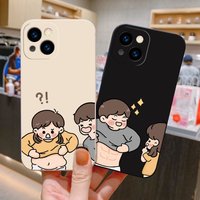 Casing Compatible I16 15 14 13 12 11 PRO MAX XR X Mini Cute Anime Abs Clear Shockproof Couple Case