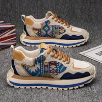 Men's shoes Fashion printed embroidered sports casual shoes Comfortable platform elevating shoes for men